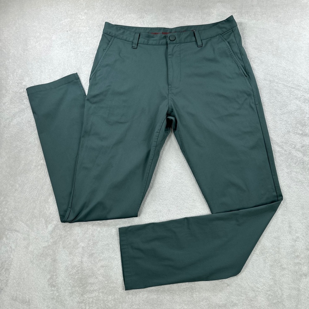Rhone Commuter Pants Mens 32 Green Slim Fit Performance Trousers Modern Travel